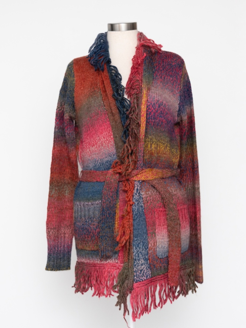 Amanda Uprichard - Priya Multicolor Fringe Knit Cardigan